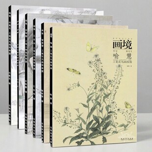 【6本】画境典雅工笔人物花鸟画册喻慧+管春雷+江宏伟+罗寒蕾等待+苏百钧+许曼克工笔花鸟画探微大师经典手绘白描工笔画安徽美术