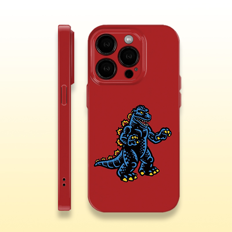 红底哥斯拉创意漫画菲林手机壳亮面适用iPhone16prom红米k80华为MATE70硬壳VIVOX200苹果15OPPOFINDX8xsmax/7