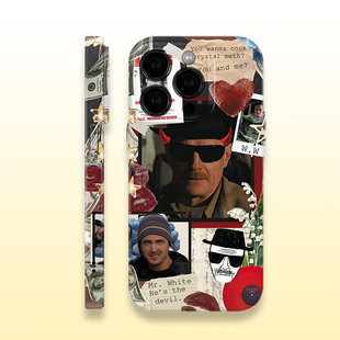 美剧绝命毒师创意混剪海森堡老白菲林亮面硬壳手机壳适用苹果15红米k70荣耀90华为MATE60PRO防摔IQOONEO8软壳