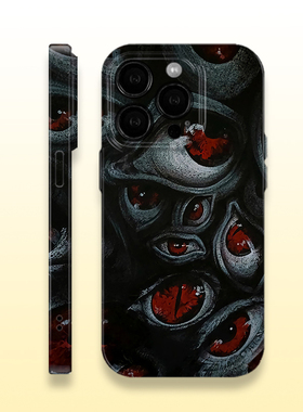 克苏鲁红色眼球平铺菲林手机壳亮面适用苹果16prom红米k80华为MATE70硬壳VIVOX200苹果15软壳OPPOFINDX8P防摔