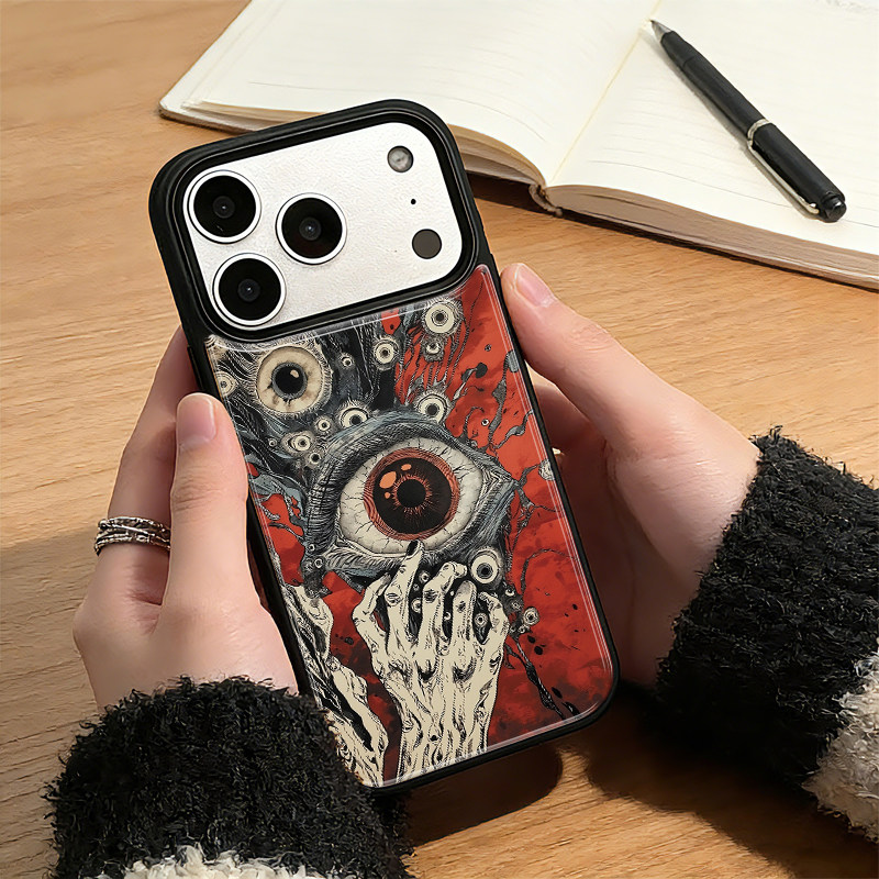 暗黑辣妹潮男克苏鲁滴胶壳适用苹果17promax手机壳iPhone16简约15pm小米17pro防摔大孔华为mate70pro软壳爆款
