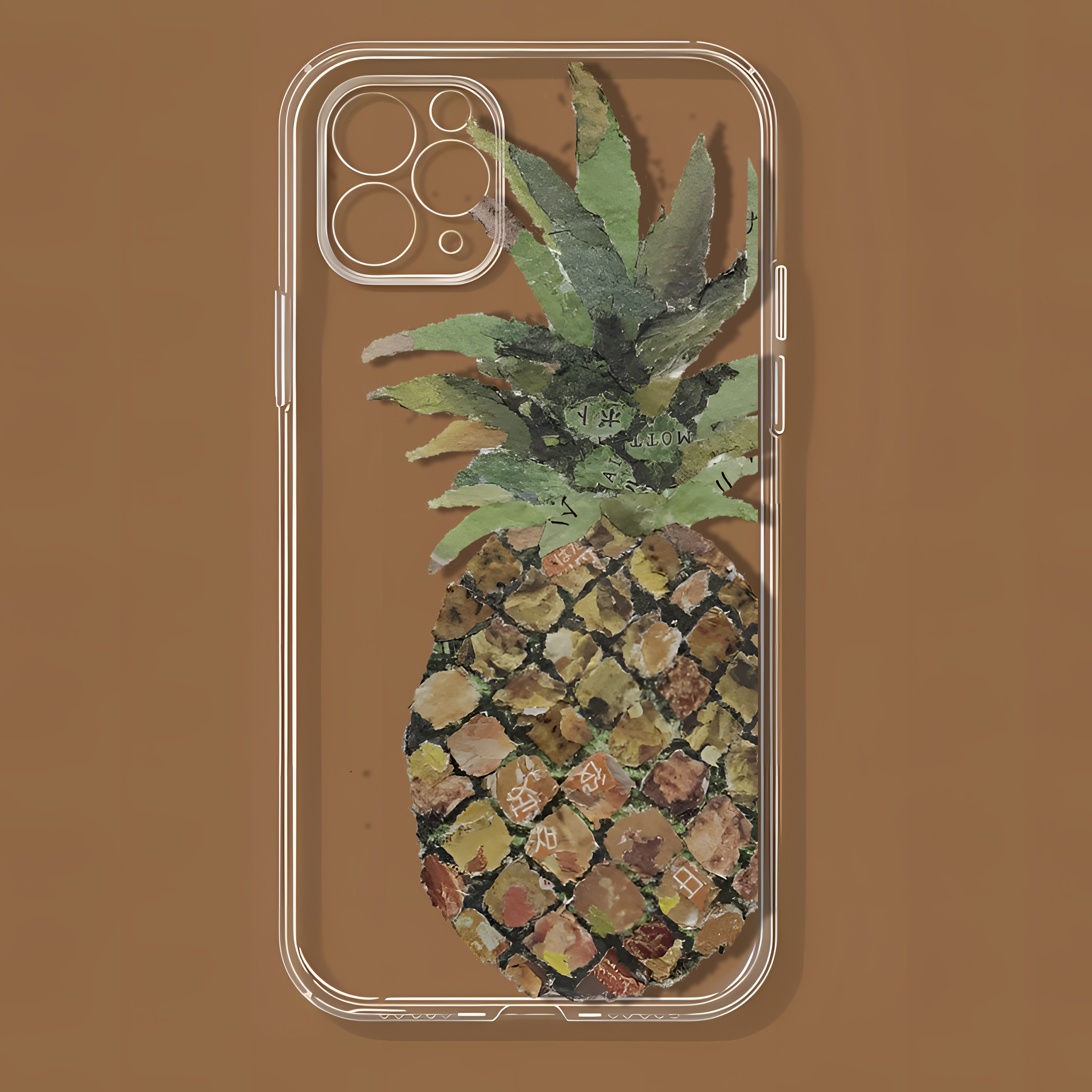 简约ins风油画菠萝创意水果潮适用于iPhone15手机壳1苹果13透明软壳12promax硅胶全包xr小米14红米k70荣耀x50