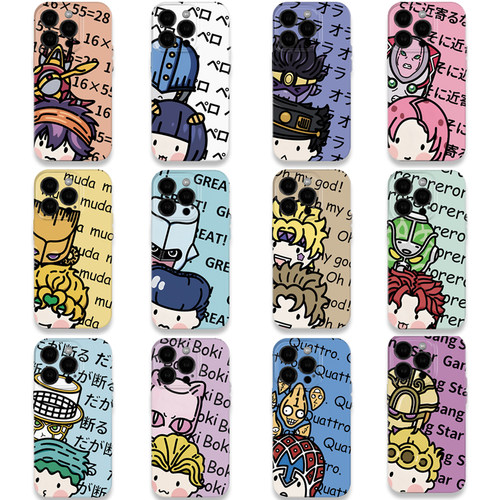 Q版可爱JOJO手机壳动漫合集适用iPhone16P苹果15pro红米k70荣耀90华为MATE60PRO菲林硬壳iPhone14防摔红米k70