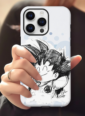 七龙珠素描小悟空鸟山明手机壳适用苹果16pro华为vivo红米p80proX苹果16promax荣耀华为vivo红米oppo