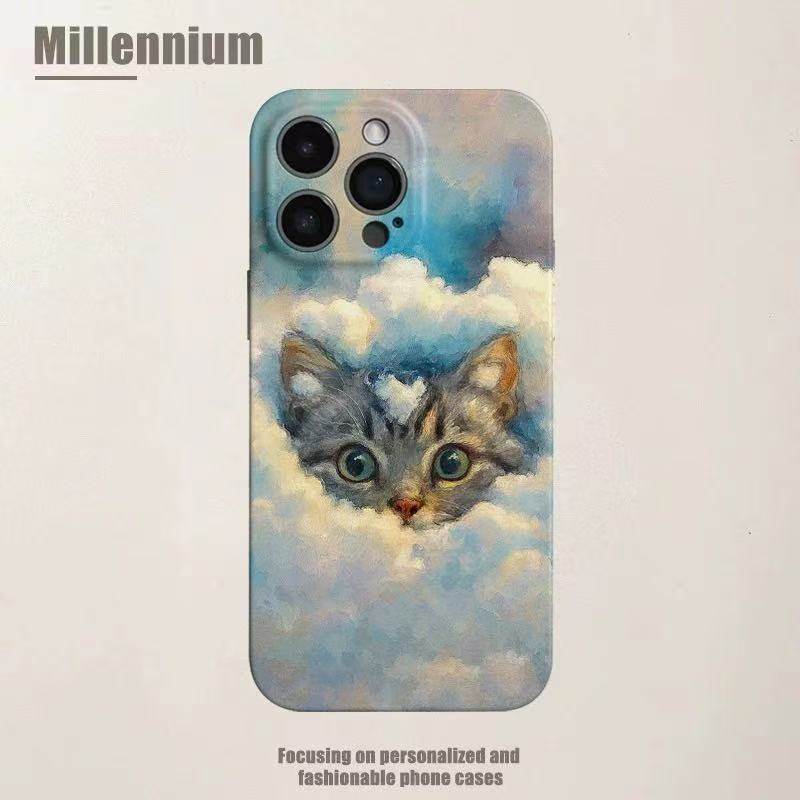 云朵小窝治愈猫咪手机壳手机壳适用于苹果17OPPOvivo小米17一加13苹果16promax荣耀华为vivo红米oppo