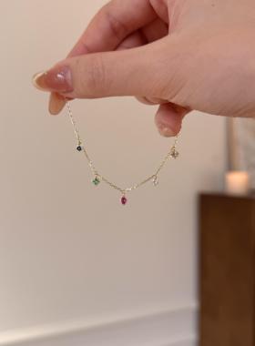 s925纯银复古彩宝日系轻奢高级感项链