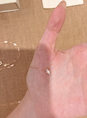 s925纯银菱形白贝母梦想轻奢高级感项链