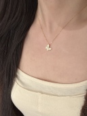 S925纯银锆石精致仙女戴 蝴蝶气质白富美高级感项链