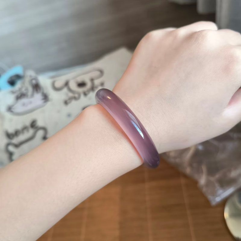 正品冰种紫罗兰正圈玉髓手镯高冰多肉葡萄圆条玛瑙玉镯,珠宝/钻石/翡翠,手饰,淘宝优惠券,粉丝福利购,淘宝优惠卷