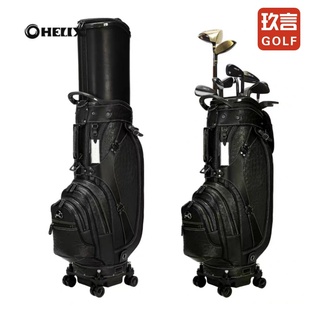 HELIX喜力克斯高尔夫航空托运球包真皮防水耐用万向四轮球包新款