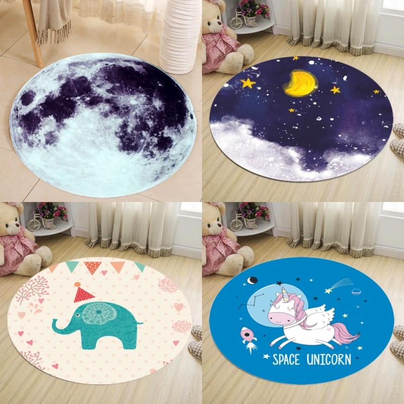 复古月球圆形地毯客厅书房潮牌卡通可爱儿童电脑吊篮垫卧室床边毯,居家布艺,地毯,淘宝优惠券,粉丝福利购,淘宝优惠卷