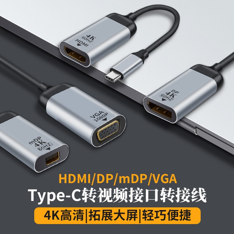 TYPEC转迷你DP/VGA/DP/HDMI/RJ45