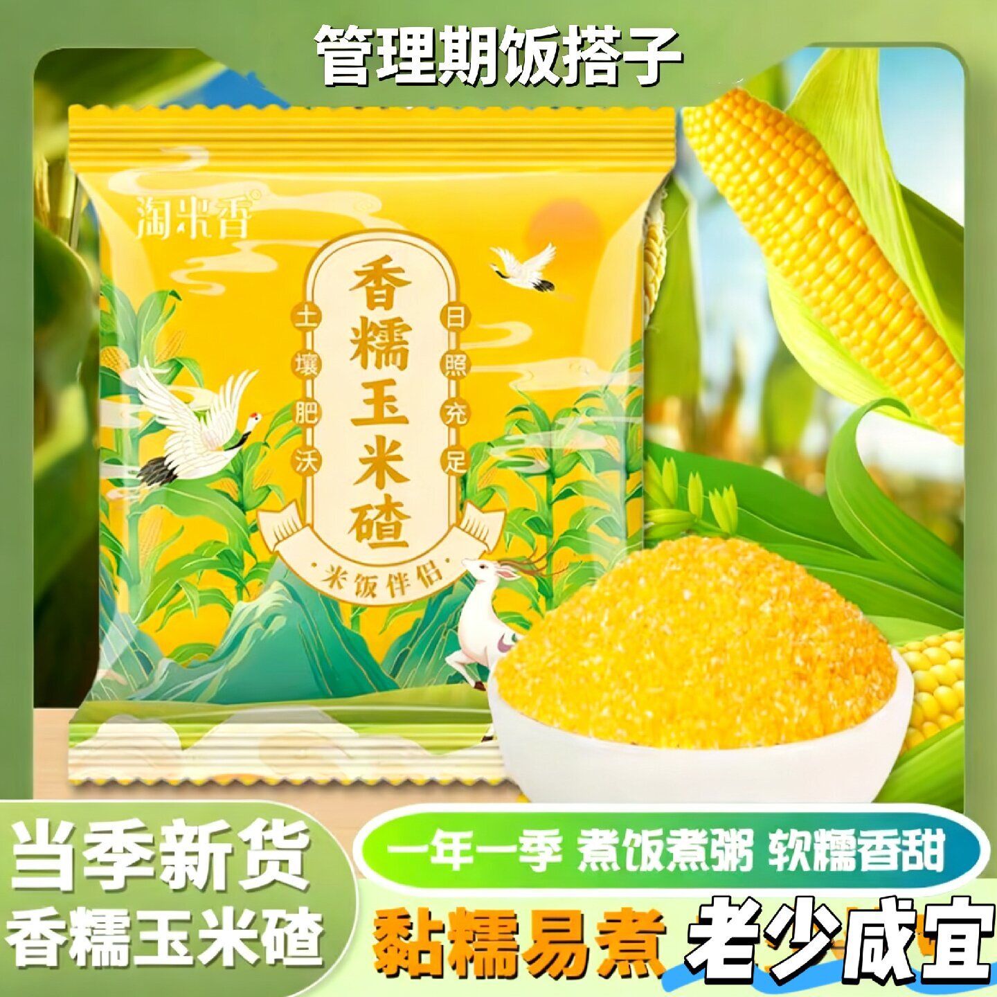 正宗东北香糯玉米小碴子新米饭伴侣当季糁粘碴子煮饭粥笨苞米碎粒 - 实物图