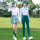 6高尔夫女装 golf裤 服装 T恤速干上衣墨绿长裤 女 女运动高端长袖