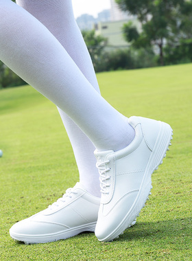 ZG6高尔夫球鞋女时尚白色鞋进口超纤皮固定钉防水透气百搭小白鞋