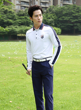 春夏ZG6高尔夫服装男装亲子装休闲运动套装白色长袖上衣长裤宝兰