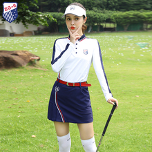 19秋冬ZG6网球裙服装女高尔夫套装女球服长袖休闲上衣裤裙两件套