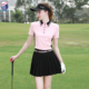T恤网球服女黑色百褶裙子 女速干粉色短袖 夏ZG6高尔夫女装 球服装