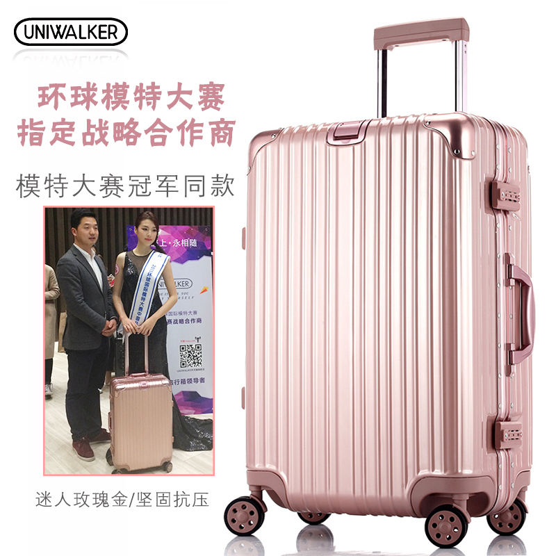 uniwalker铝框拉杆箱万向轮旅行箱24寸行李箱男女登机皮箱包20 26|msdalam kategori Beg kulit/wanita/beg lelaki, beg pakaian - dari Buy2taobao.com untuk memberikan perkhidmatan ejen Taobao profesional membeli
