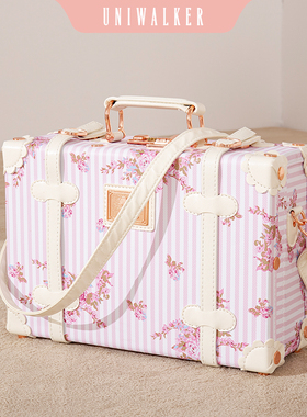 uniwalker清新碎花手提箱13寸手提包化妆箱18寸行李箱小旅行箱女