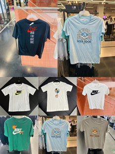 晶晶正品代购耐克儿童休闲运动短袖2222