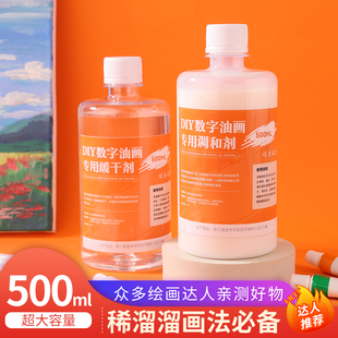 水溶丙烯颜料数字油画稀溜溜调和液缓干剂DIY油画辅料丝滑剂大瓶