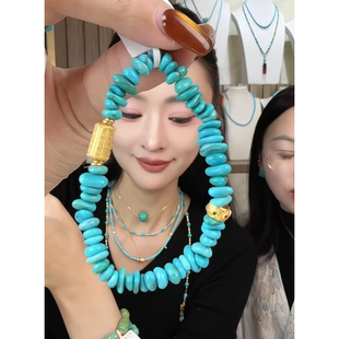 【宝藏珠宝】绿松石籽料平安扣手链（多样性发其一）SCT4102606