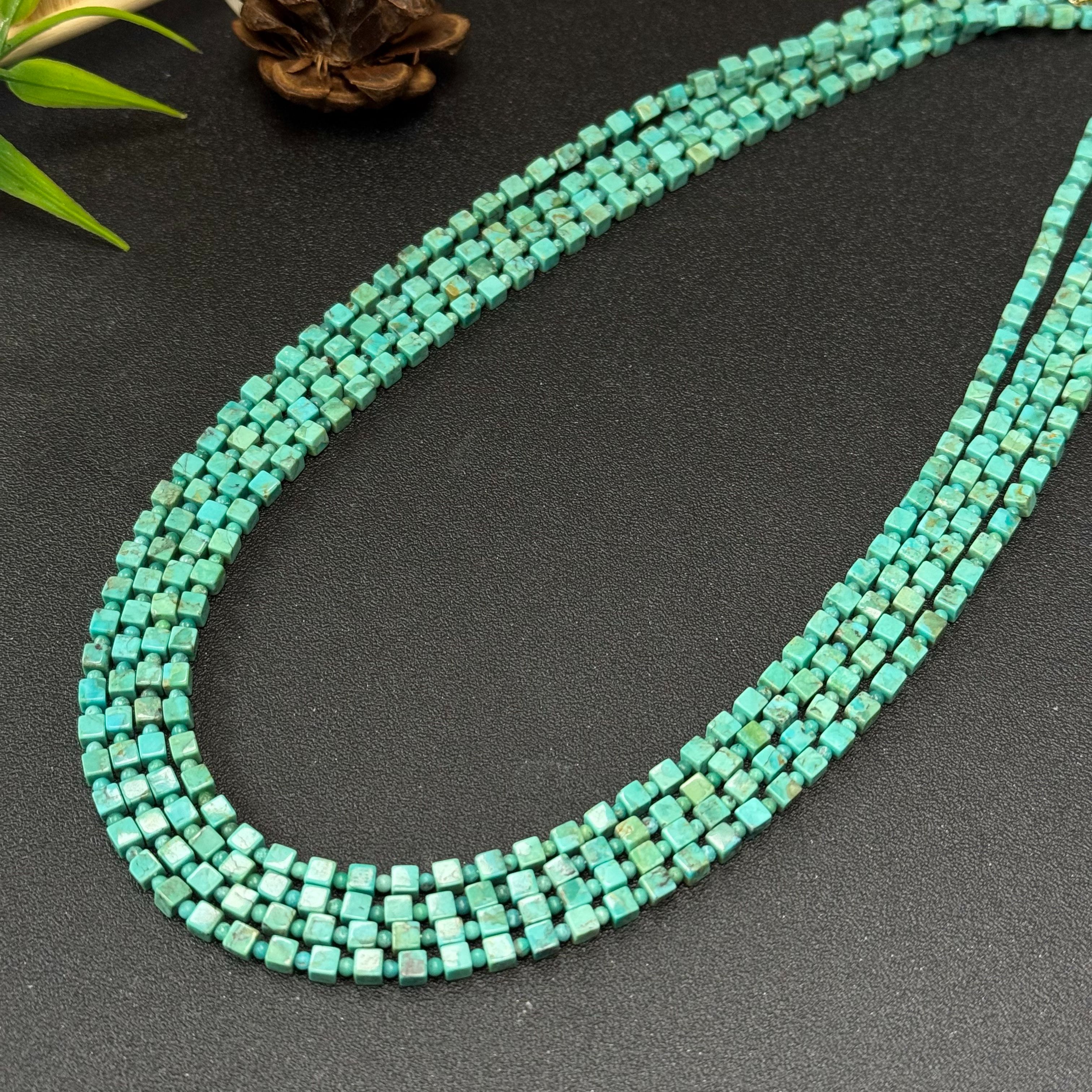 【烈儿宝贝】绿松石方糖项链3±0.3mm（多样性发其一）