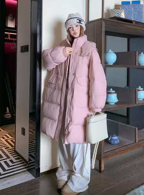 2026新款连帽中长羽绒服外套女g327