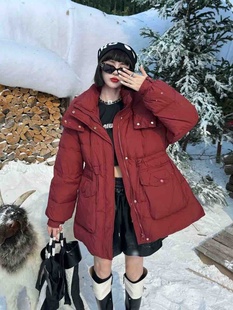 2025新款羽绒服女中长款收腰显瘦保暖加厚面包服01693