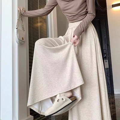 【有口袋】秋冬爆款山本半身裙女垂感高腰慵懒显瘦遮肉百搭长裤裙