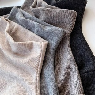 纯色百搭长袖 磨毛加绒保暖半高领打底衫 修身 新款 t恤上衣 女秋冬季