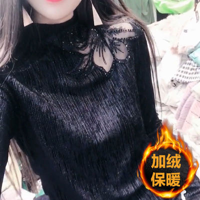 蕾丝打底衫内搭秋冬长袖洋气上衣