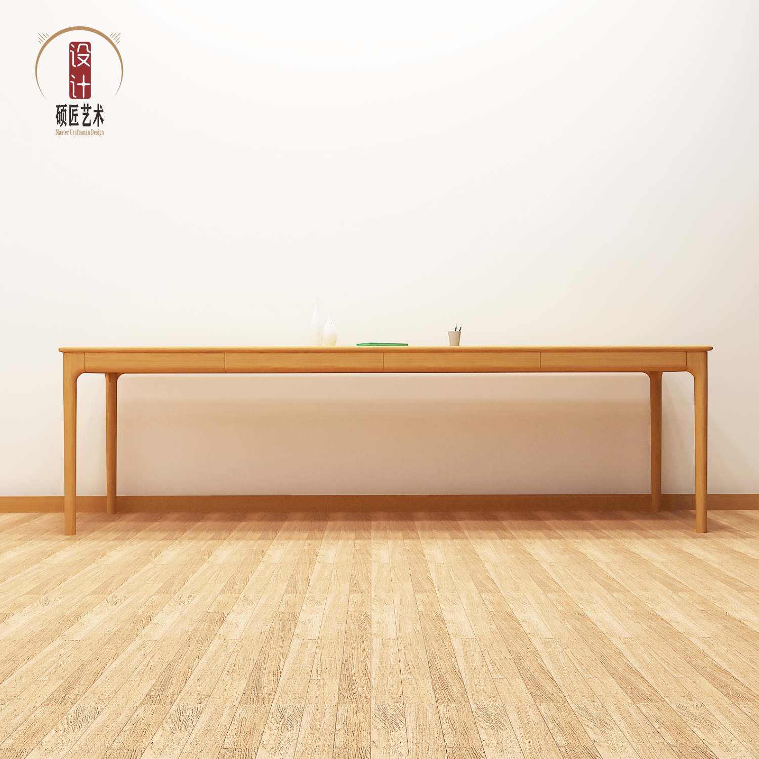 高端匠产橡木北欧极简书桌