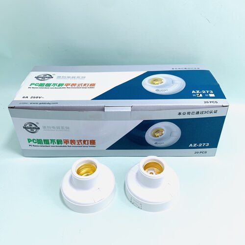 澳舟铜圈12cm灯座陶瓷内胆螺口灯头防脱落螺旋阻燃耐高温圆形灯座