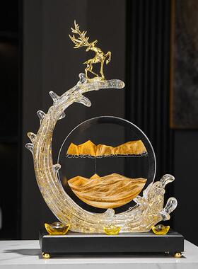 流沙画酒柜装饰品摆件轻