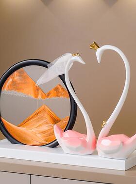 结婚礼物摆件创意天鹅轻
