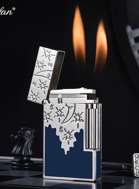 法国蓝星月 都梵朗声打火机正品男士钢音侧滑轮高档潮流定制