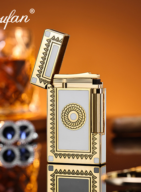 法国DUFAN都梵正品朗声打火机充气男士高档品牌定制礼物 白玉雕花