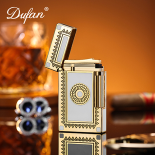 法国DUFAN都梵正品朗声打火机充气男士高档品牌定制礼物 白玉雕花