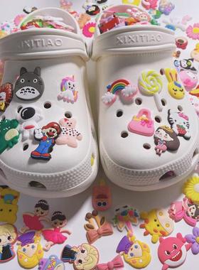 跨境软胶鞋扣croc洞洞鞋鞋花混搭套装不重复鞋diy鞋饰潮流diy