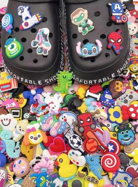 鞋花随机100款保品质croc洞洞鞋diy配饰PVC软胶配件鞋扣鞋上饰品