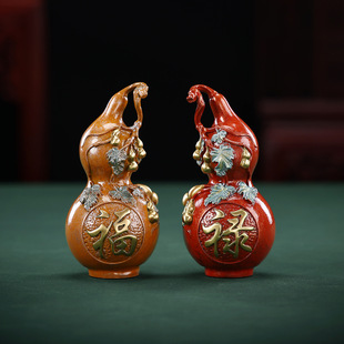 铜欣祥黄铜葫芦摆件家居办公室桌面小葫芦彩铜福禄葫芦工艺品礼品