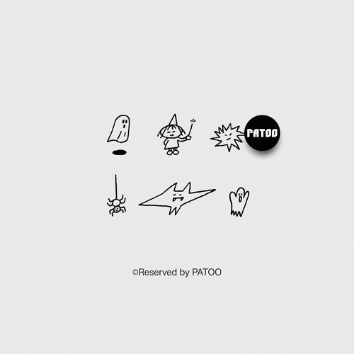 【PATOO怕痛】可爱鬼 原创纹身贴 彩色创意礼品文艺手帐贴指甲贴