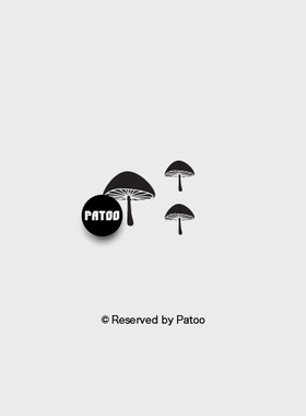 【PATOO怕痛】原创防水纹身贴 小蘑菇 Mushroom 黑白植物可爱创意