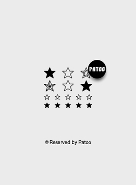 【PATOO怕痛】原创纹身贴 黑色星星 简约黑白stars指甲贴圣诞ins