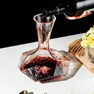 水晶高脚杯葡萄酒杯几何欧式 红酒杯子高档套装 高颜值醒酒器家用