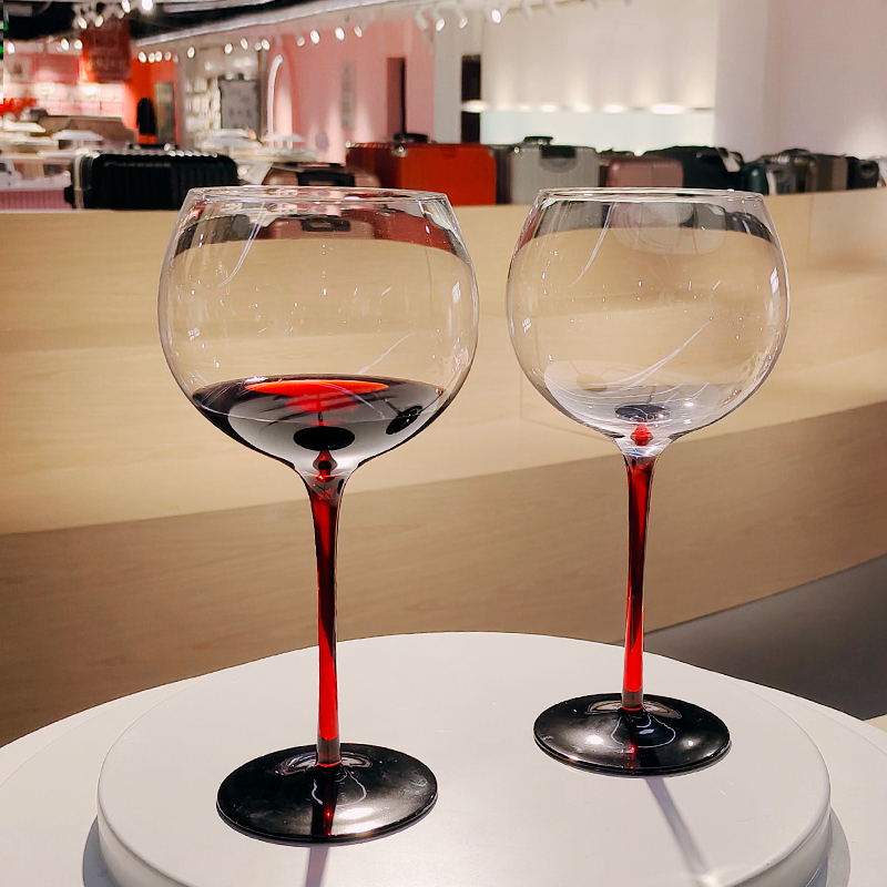 黑红领结红酒杯子勃艮第大肚高档