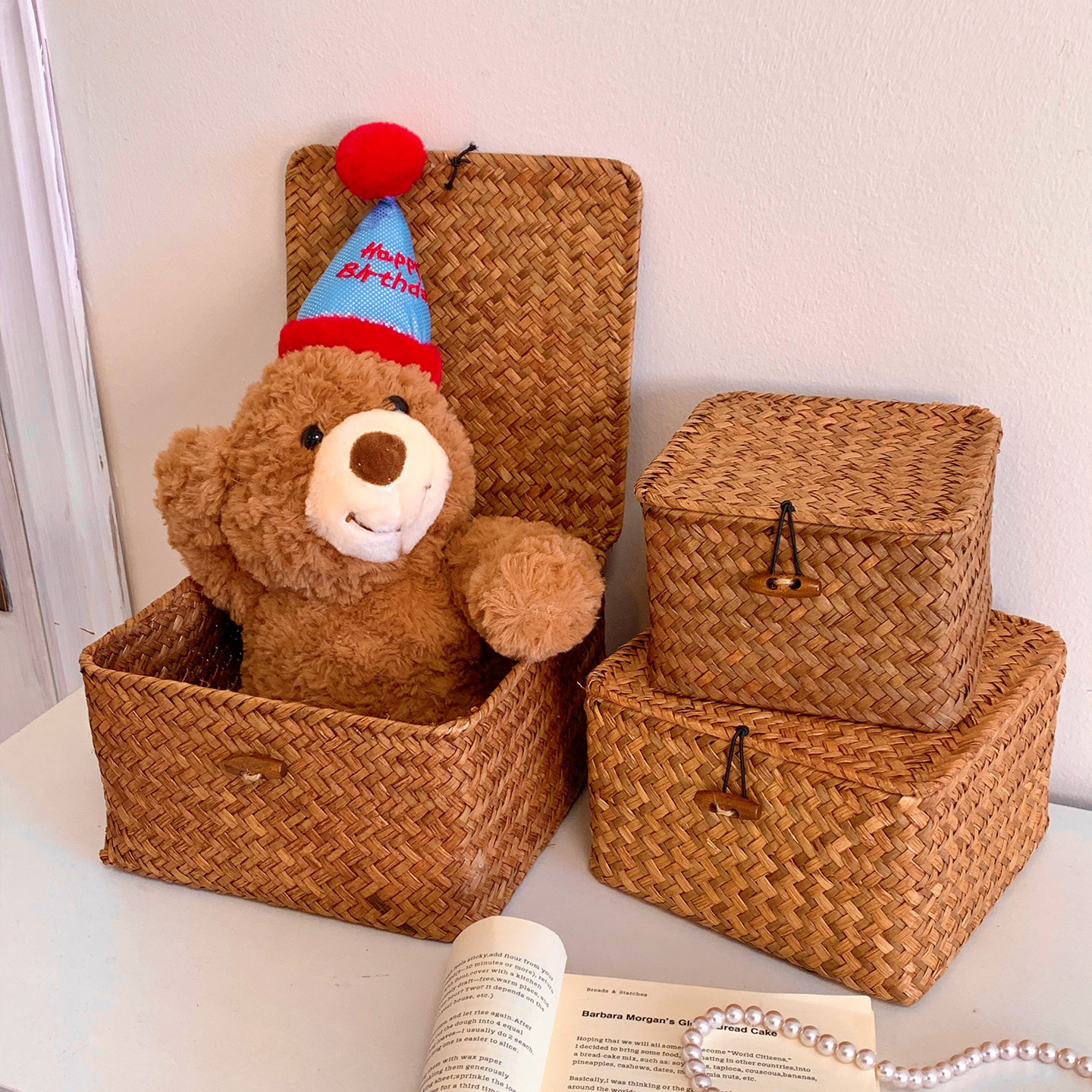 ins风日式桌面收纳盒杂物收纳