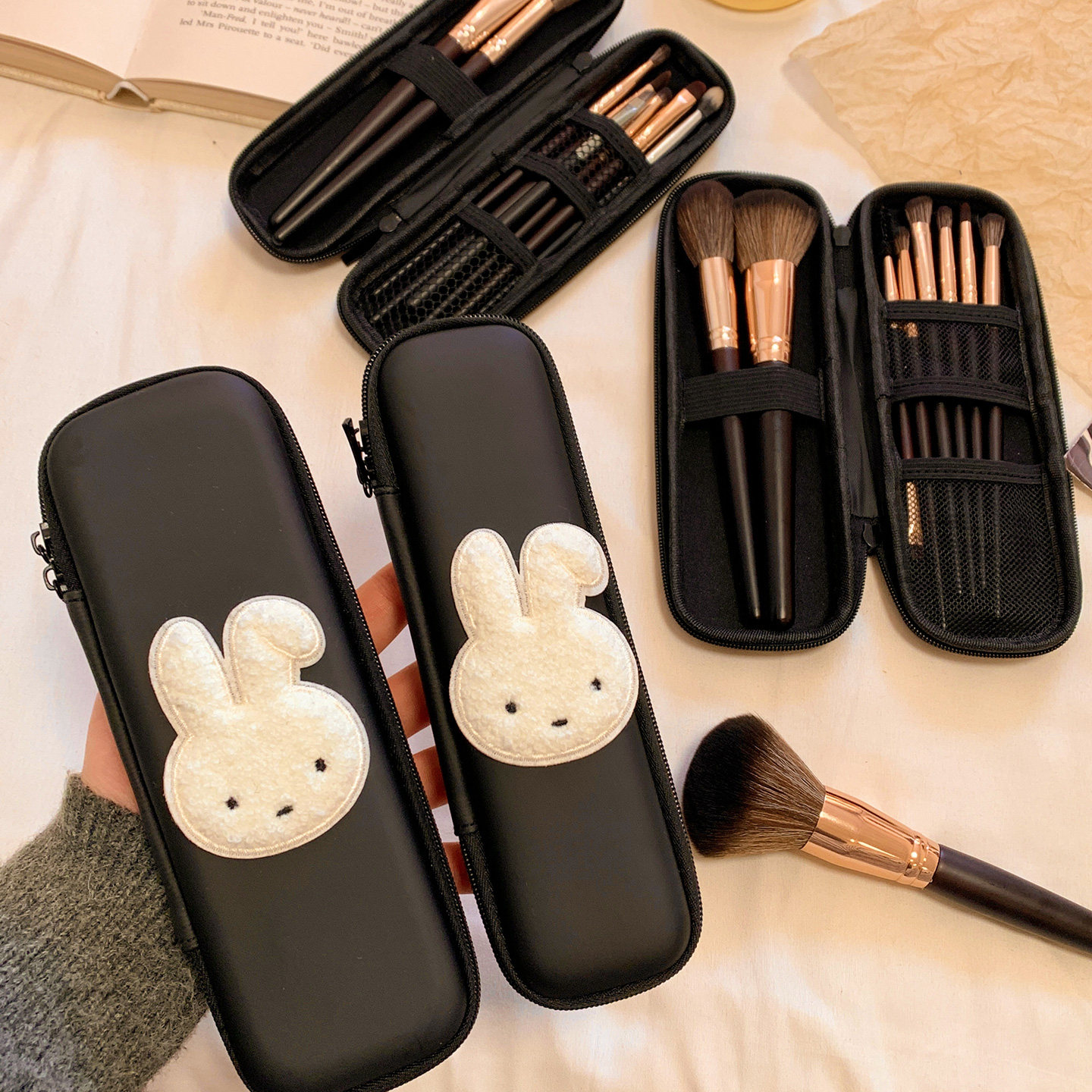 可爱米菲兔化妆刷收纳包女随身旅行便携眉笔眼影刷子收纳笔袋小号,收纳整理,化妆刷收纳盒/桶,淘宝优惠券,粉丝福利购,淘宝优惠卷
